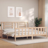 Bed Frame without Mattress 183x203 cm King Solid Wood Pine