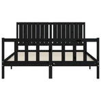 Bed Frame without Mattress Black 150x200 cm Solid Wood Pine