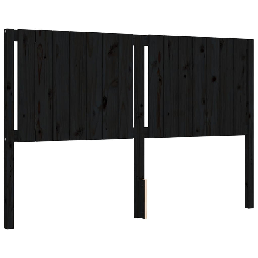 Bed Frame without Mattress Black 150x200 cm Solid Wood Pine