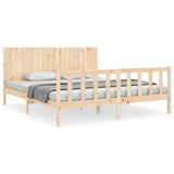 Bed Frame without Mattress 183x203 cm King Solid Wood Pine - Front View