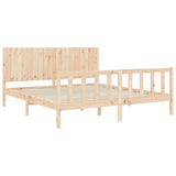 Bed Frame without Mattress 183x203 cm King Solid Wood Pine - 45-Degree Angle