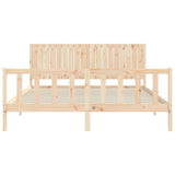 Bed Frame without Mattress 183x203 cm King Solid Wood Pine - Rear View