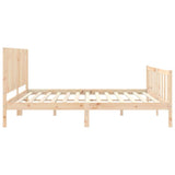 Bed Frame without Mattress 183x203 cm King Solid Wood Pine - Close-Up Angle
