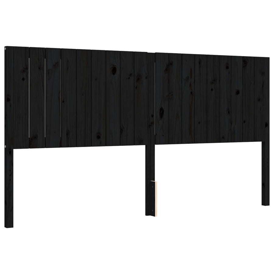 Bed Frame without Mattress Black 183x203 cm King Solid Wood Pine