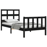 Bed Frame without Mattress Black 90x190 cm Solid Wood Pine - Top-Down View