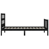 Bed Frame without Mattress Black 90x190 cm Solid Wood Pine - Close-Up Angle