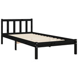 Bed Frame without Mattress Black 90x190 cm Solid Wood Pine - Extra Image