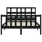 Bed Frame without Mattress Black 135x190 cm Solid Wood Pine