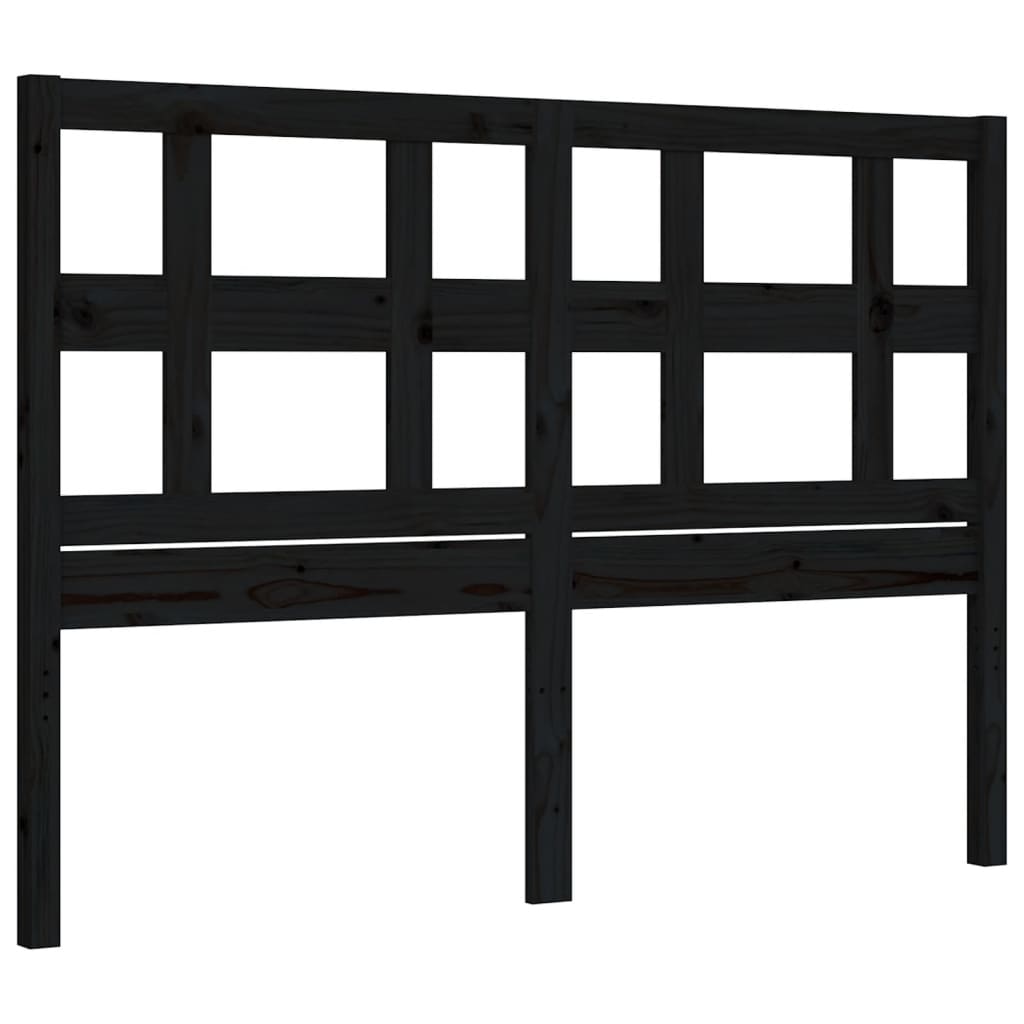 Bed Frame without Mattress Black 135x190 cm Solid Wood Pine