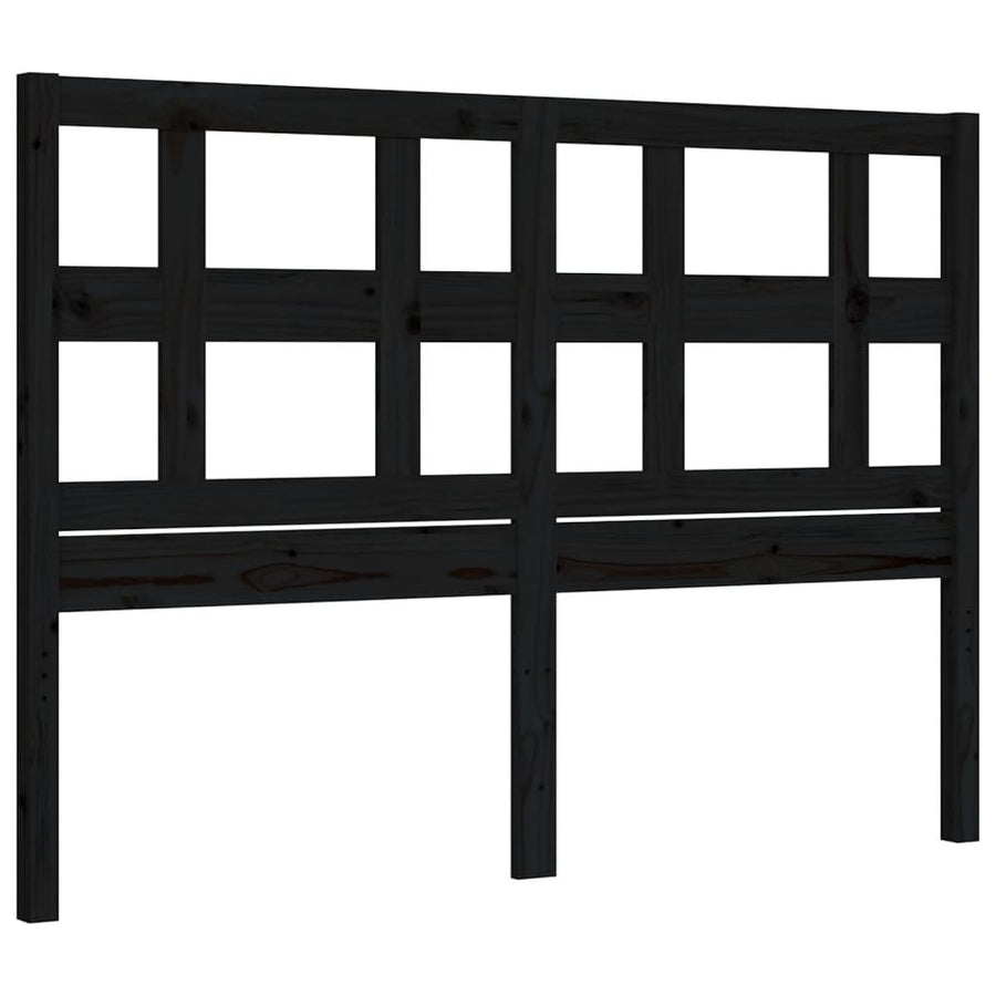Bed Frame without Mattress Black 135x190 cm Solid Wood Pine