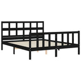 Bed Frame without Mattress Black 150x200 cm Solid Wood Pine