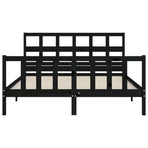 Bed Frame without Mattress Black 150x200 cm Solid Wood Pine