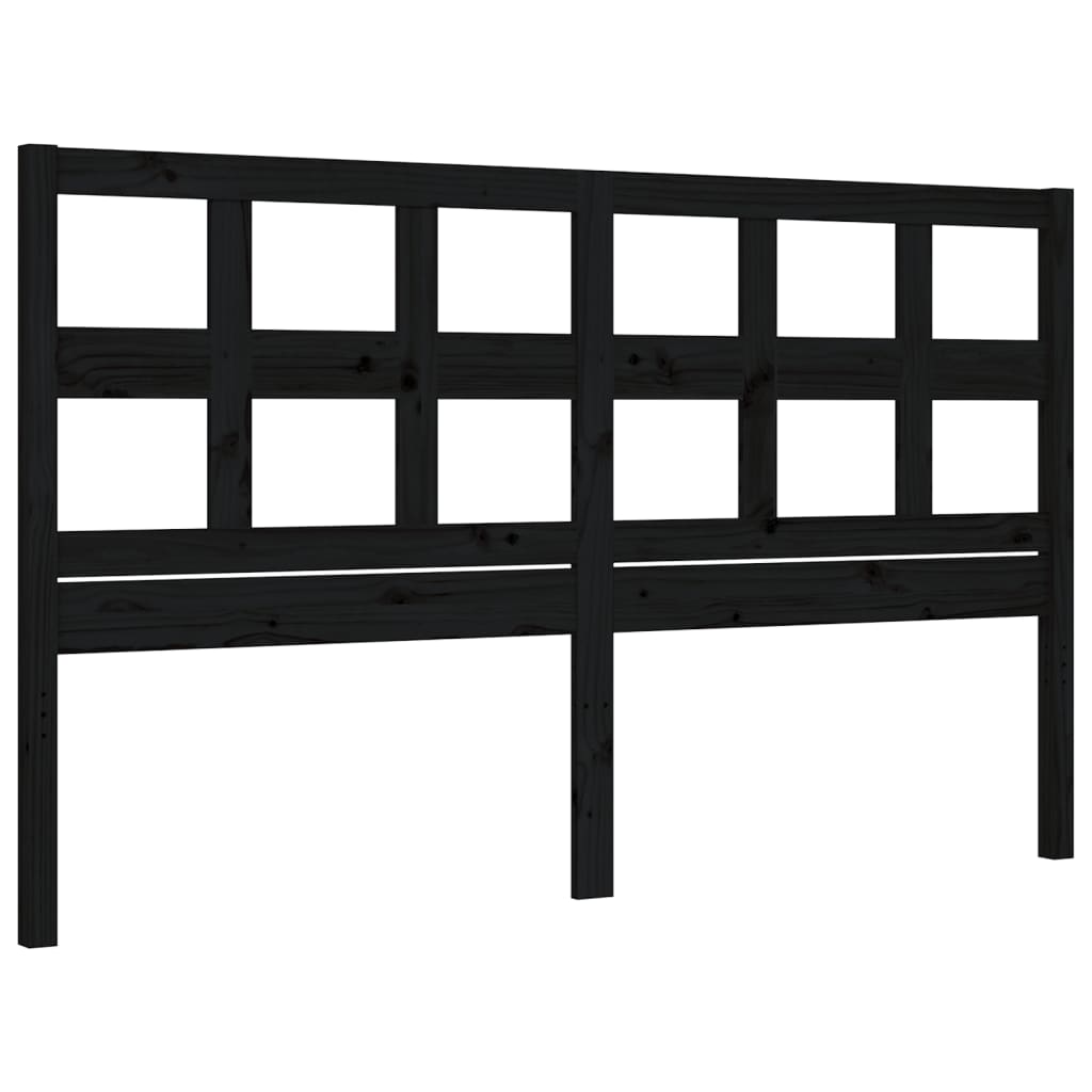 Bed Frame without Mattress Black 150x200 cm Solid Wood Pine