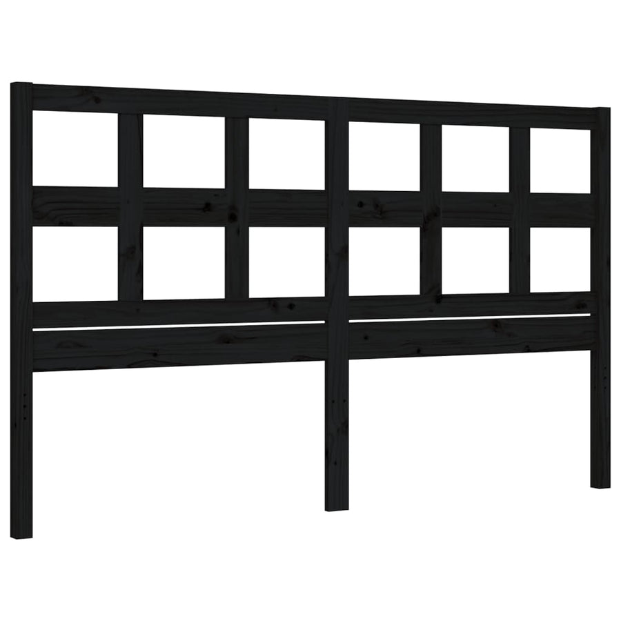Bed Frame without Mattress Black 150x200 cm Solid Wood Pine