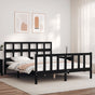 Bed Frame without Mattress Black 150x200 cm Solid Wood Pine