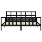 Bed Frame without Mattress Black 183x203 cm King Solid Wood Pine
