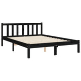 Bed Frame without Mattress Black 135x190 cm Solid Wood Pine - Extra Image