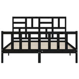 Bed Frame without Mattress Black 150x200 cm Solid Wood Pine