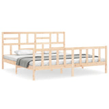 Bed Frame without Mattress 183x203 cm King Solid Wood Pine