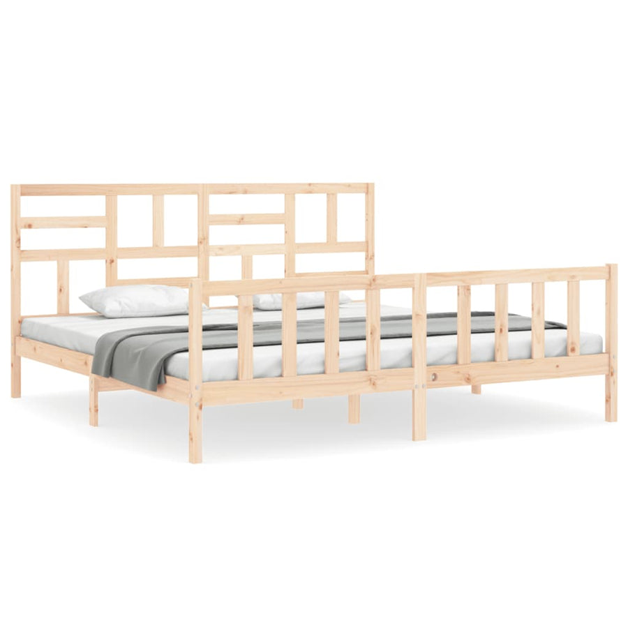 Bed Frame without Mattress 183x203 cm King Solid Wood Pine