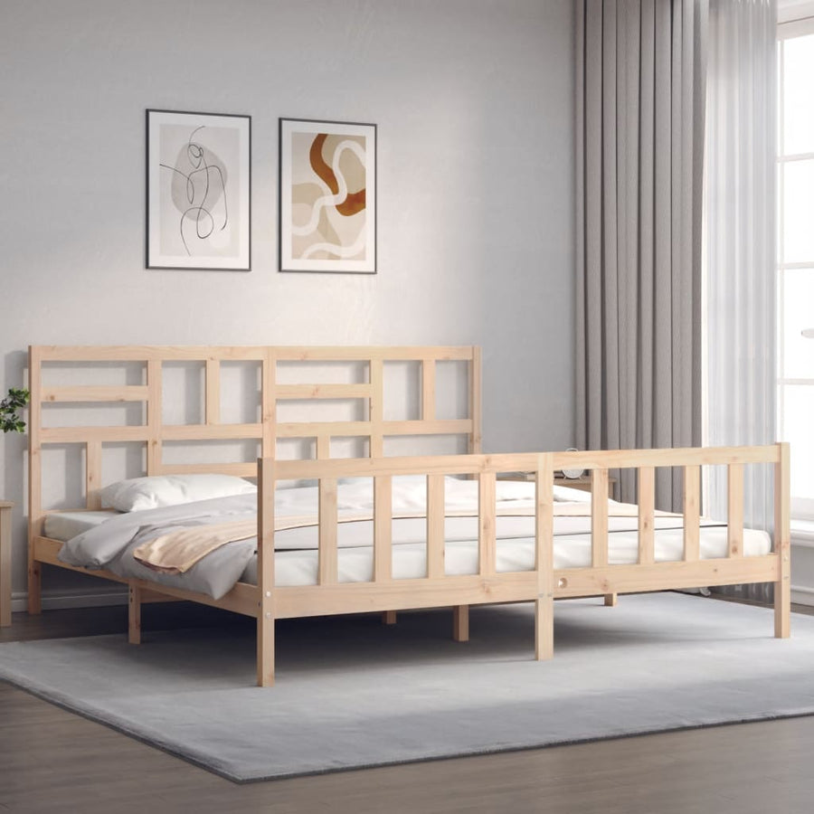Bed Frame without Mattress 183x203 cm King Solid Wood Pine