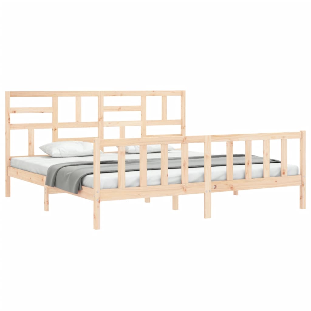 Bed Frame without Mattress 183x203 cm King Solid Wood Pine