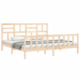 Bed Frame without Mattress 183x203 cm King Solid Wood Pine - Top-Down View