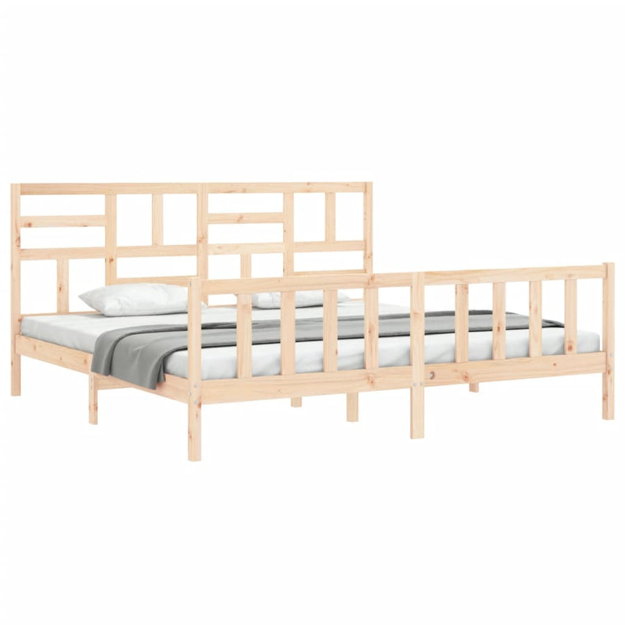 Bed Frame without Mattress 183x203 cm King Solid Wood Pine