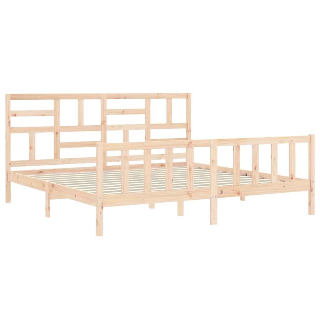 Bed Frame without Mattress 183x203 cm King Solid Wood Pine