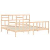 Bed Frame without Mattress 183x203 cm King Solid Wood Pine