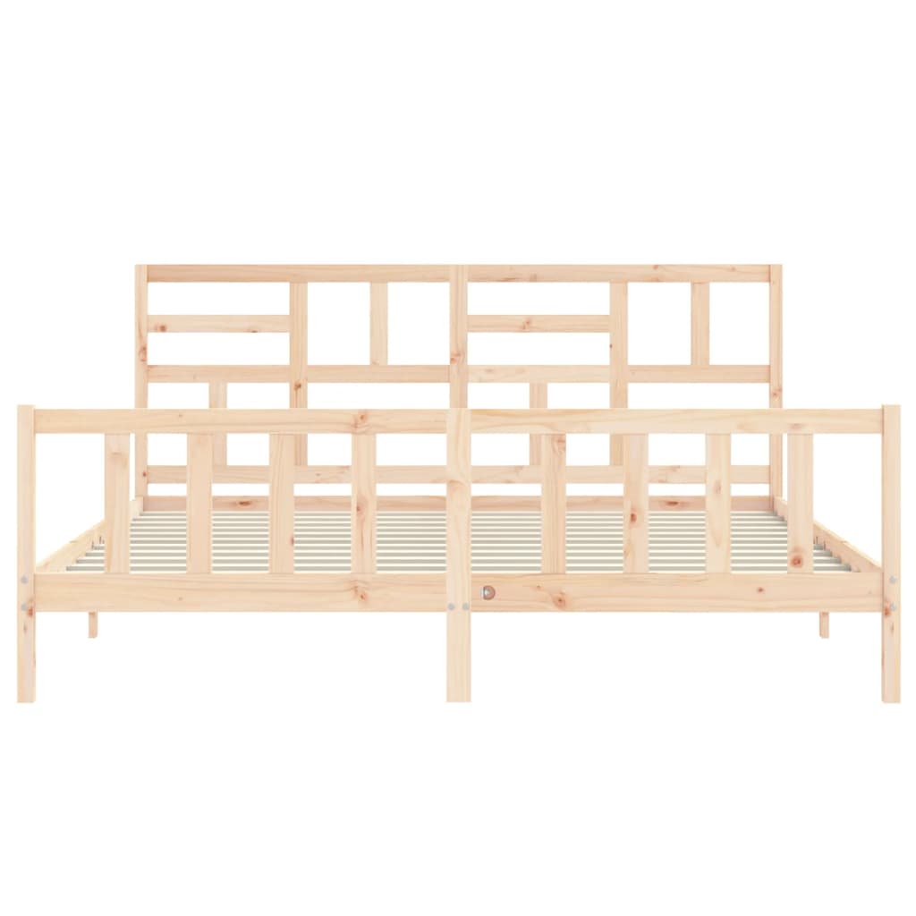Bed Frame without Mattress 183x203 cm King Solid Wood Pine