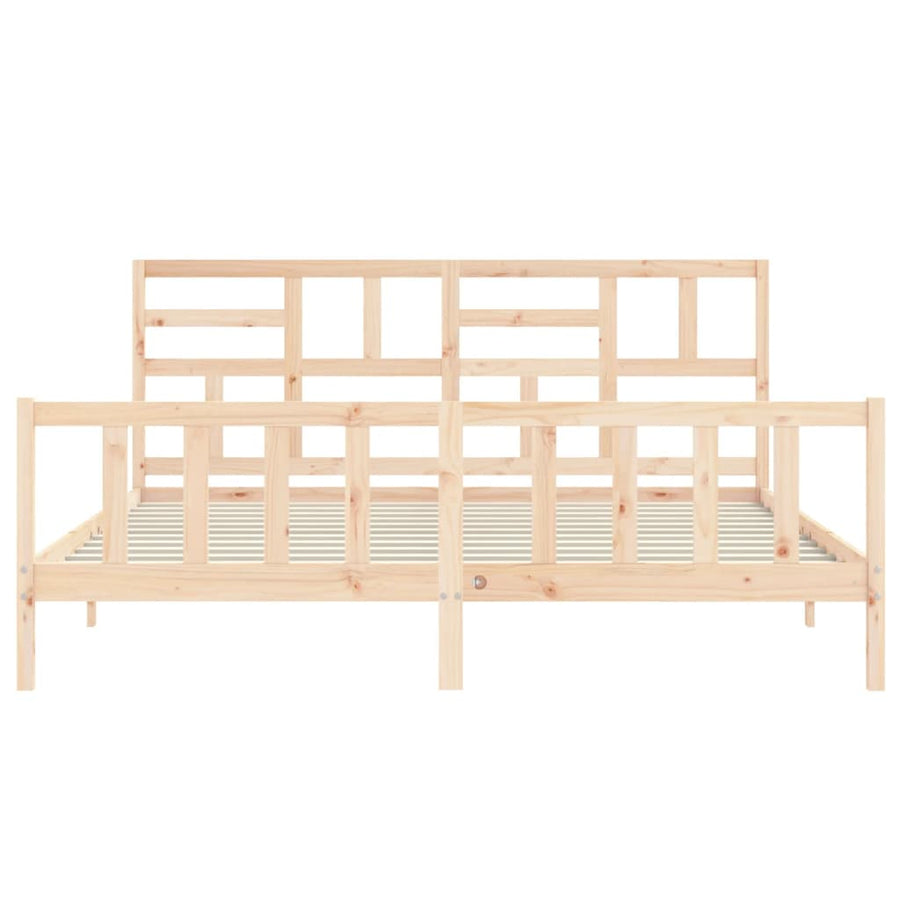 Bed Frame without Mattress 183x203 cm King Solid Wood Pine