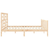 Bed Frame without Mattress 183x203 cm King Solid Wood Pine - Close-Up Angle