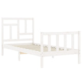 Bed Frame without Mattress White 90x190 cm Solid Wood Pine - 45-Degree Angle