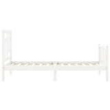 Bed Frame without Mattress White 90x190 cm Solid Wood Pine - Close-Up Angle