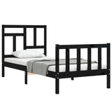 Bed Frame without Mattress Black 90x190 cm Solid Wood Pine - Top-Down View