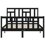 Bed Frame without Mattress Black 135x190 cm Solid Wood Pine