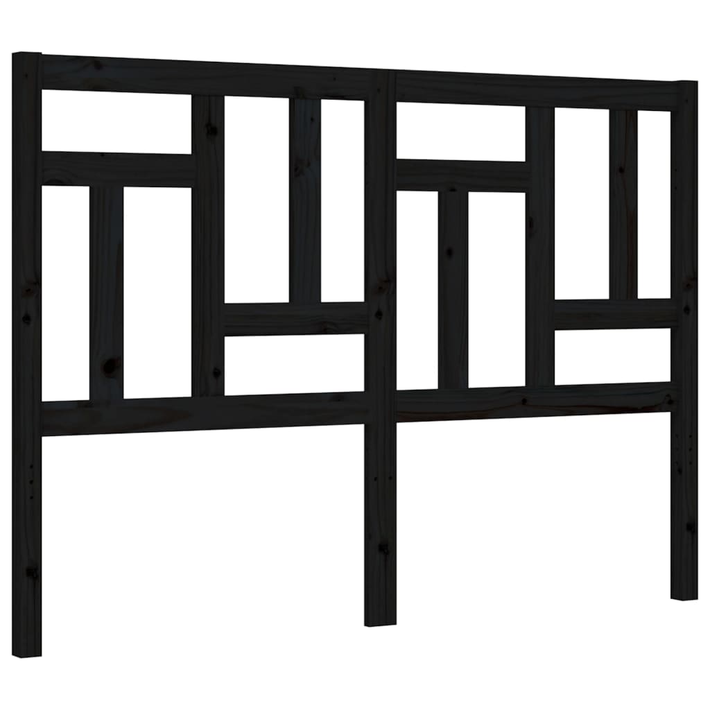 Bed Frame without Mattress Black 135x190 cm Solid Wood Pine