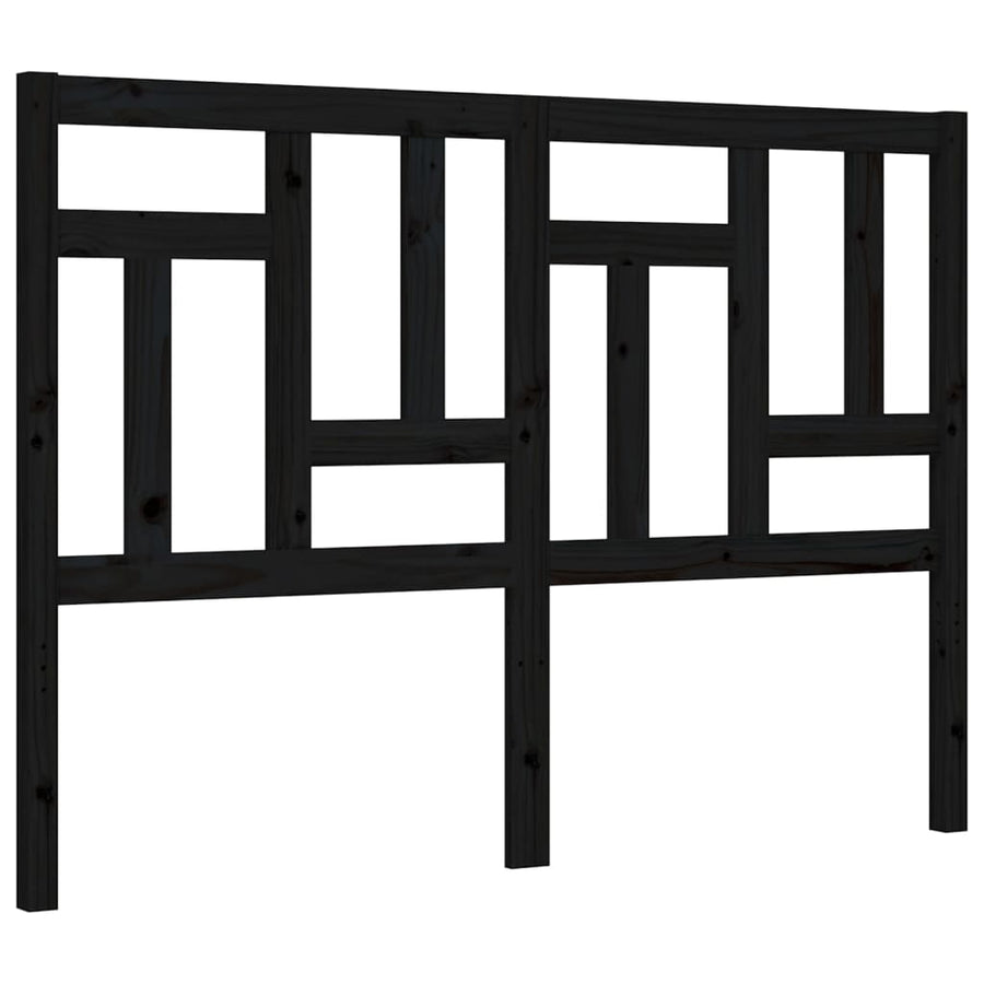 Bed Frame without Mattress Black 135x190 cm Solid Wood Pine