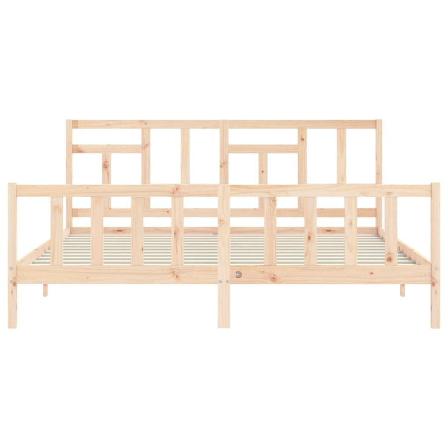 Bed Frame without Mattress 183x203 cm King Solid Wood Pine