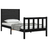 Bed Frame without Mattress Black 90x190 cm Solid Wood Pine - Top-Down View