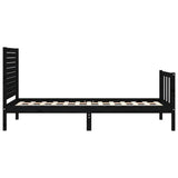Bed Frame without Mattress Black 90x190 cm Solid Wood Pine