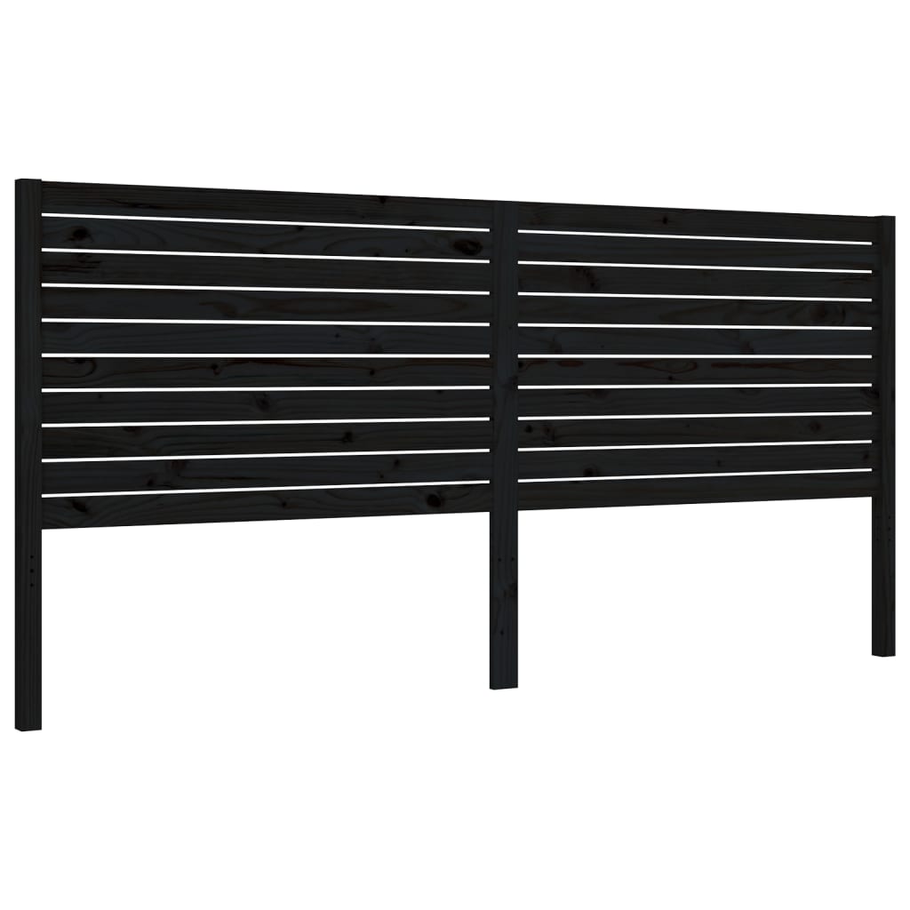 Bed Frame without Mattress Black 183x203 cm King Solid Wood Pine