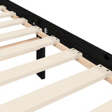 Bed Frame without Mattress Black 183x203 cm King Solid Wood Pine - Extra Image