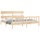 Bed Frame without Mattress 183x203 cm King Solid Wood Pine - Top-Down View