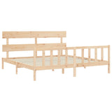 Bed Frame without Mattress 183x203 cm King Solid Wood Pine - 45-Degree Angle