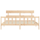 Bed Frame without Mattress 183x203 cm King Solid Wood Pine - Rear View