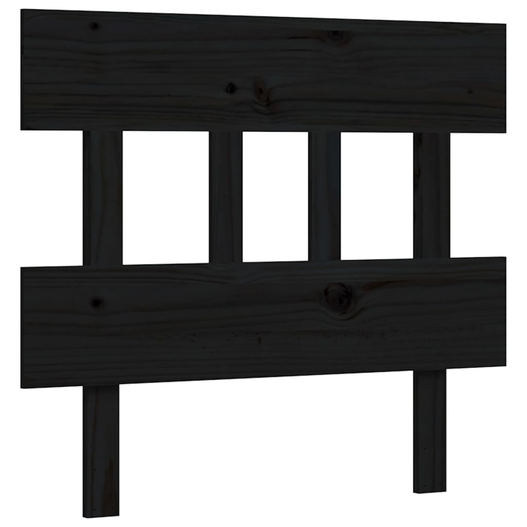 Bed Frame without Mattress Black 90x190 cm Solid Wood Pine