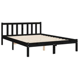 Bed Frame without Mattress Black 135x190 cm Solid Wood Pine - Extra Image