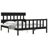 Bed Frame without Mattress Black 150x200 cm Solid Wood Pine - Top-Down View
